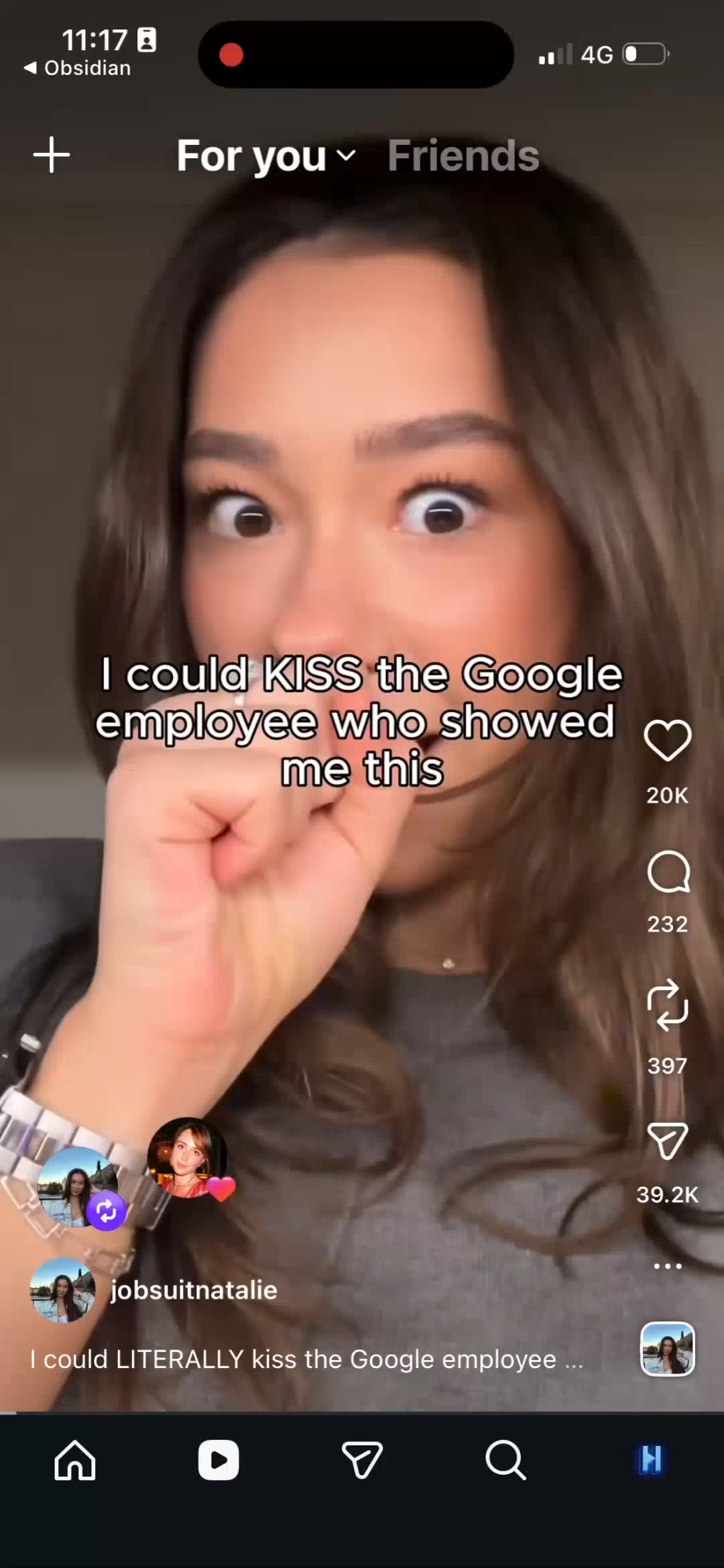 UGC creator excited reaction