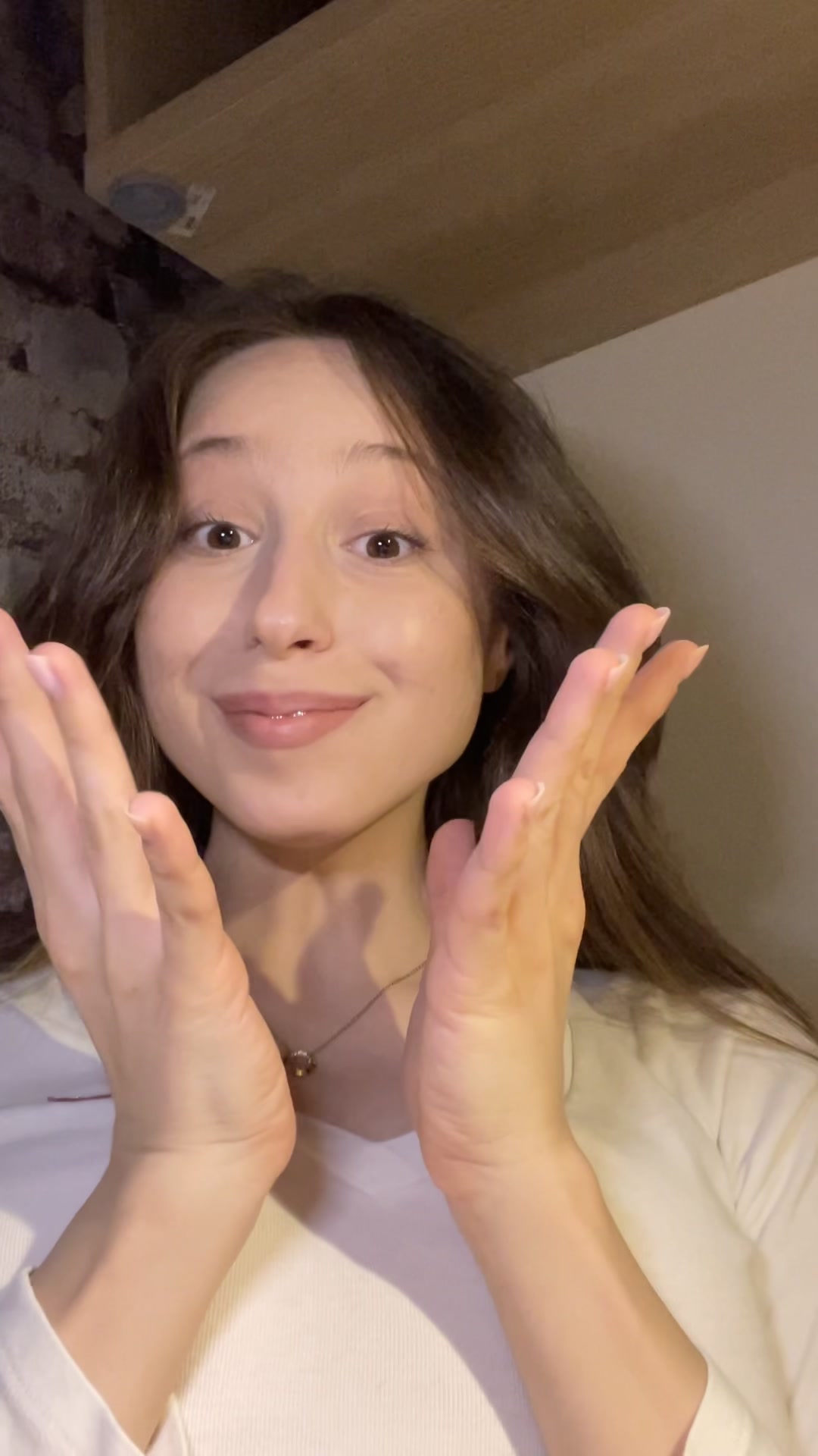 Playful Woman Expresses Surprise and Joy