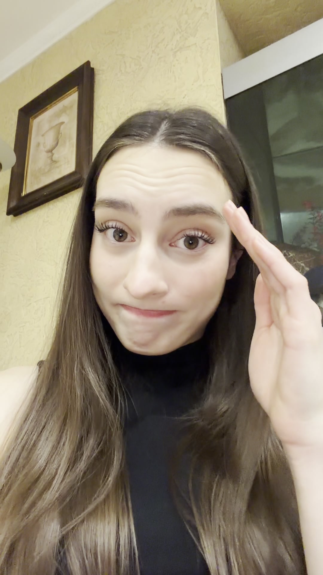 Woman's Curious and Surprised Reaction