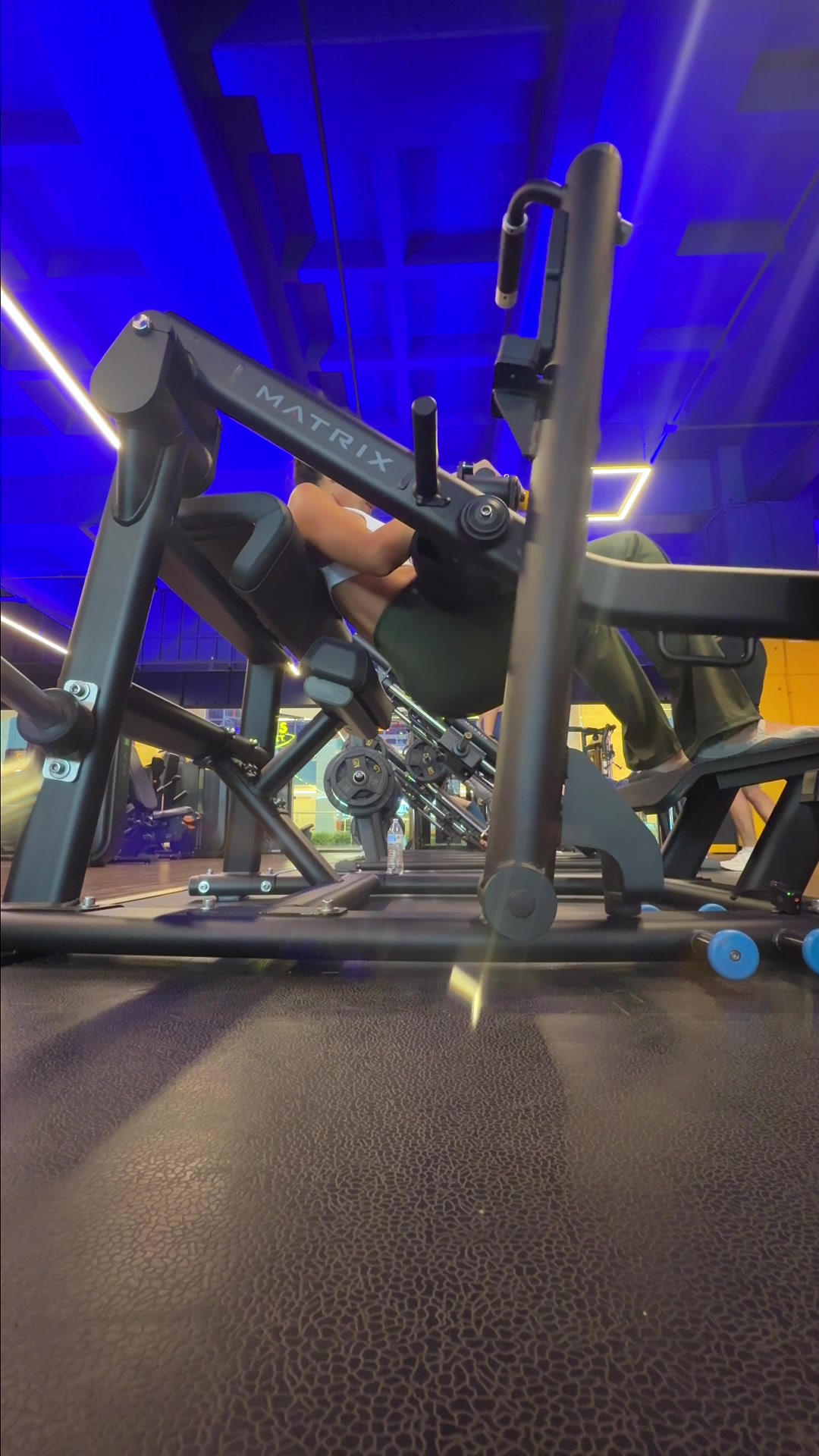 Erika focuses on hip thrusts at gym